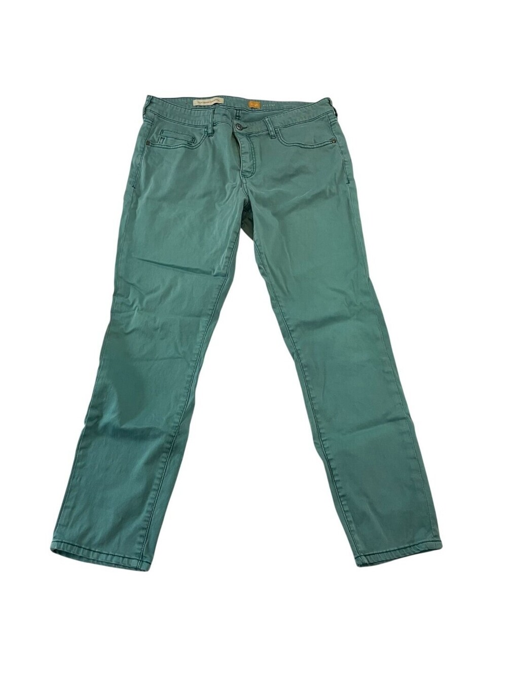 Pilcro and the Letterpress Pants Women's 32 14 Teal Straight Leg Stretch Cotton